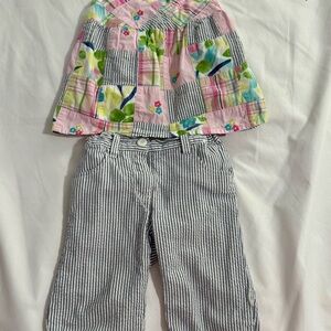 Gymboree Tank and Capri Toddler Girl Set.  Pink Quilted Look, Size 3